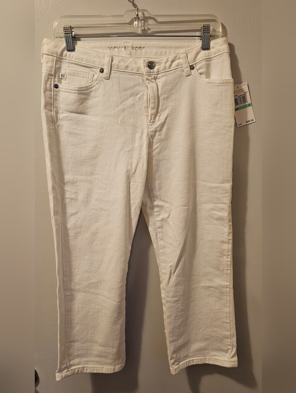 Michael Kors White Denim Capris Women's Size 8 NWT